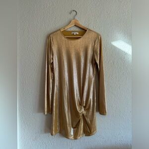 Reformation gold party dress